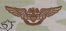 OCP Navy Aviation Maintenance Officer Embroidered Badge-Spice Brown