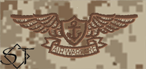 NWUII AOR1 Navy Aviation Warfare Embroidered Badge-Desert - Click Image to Close