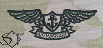 OCP Navy Aviation Warfare Embroidered Badge-Black - Click Image to Close