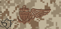 NWUII AOR1 Navy Balloon Pilot Embroidered Badge-Desert