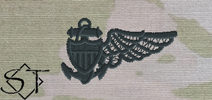 OCP Navy Navy Balloon Pilot Embroidered Badge-Black - Click Image to Close