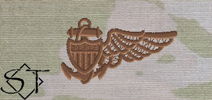 OCP Navy Navy Balloon Pilot Embroidered Badge-Spice Brown - Click Image to Close