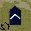 Air Force ROTC OCP Cadet 4th Class Rank Insignia Pre-Folded 2x2 without Velcro - Click Image to Close