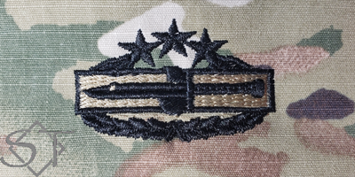 Combat Action Badge 4th Award-OCP Black - Click Image to Close