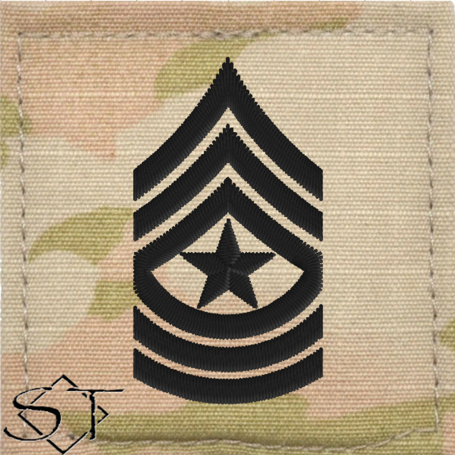Army Rank Insignia-E9 SGM Sergeant Major Velcro - Click Image to Close