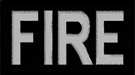 Duty Identifier Tab FIRE Fire Department Black / White - Click Image to Close