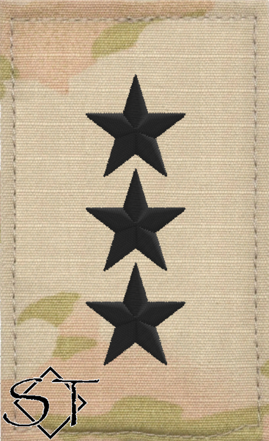 Army Rank Insignia-O9 LTG Lieutenant General Velcro - Click Image to Close