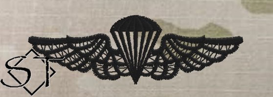 Navy/Marine Corps Parachutist Embroidered Badge-OCP Black Navy/Marine Corps Parachutist Embroidered Badge-OCP Black