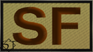 Duty Identifier Tab SF Security Forces OCP-Spice Brown with Black Border - Click Image to Close