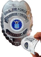 US Air Force Civilian Defender Police/Security Guard Badge - Flex style with velcro - Click Image to Close