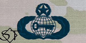 USAF Intelligence Embroidered Badge Master Space Blue - Click Image to Close
