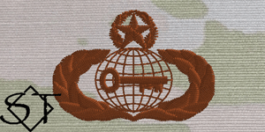USAF Intelligence Embroidered Badge Master Spice Brown - Click Image to Close