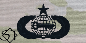USAF Intelligence Embroidered Badge Senior Black - Click Image to Close
