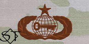 USAF Intelligence Embroidered Badge Senior Spice Brown