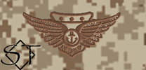 NWUII AOR1 USMC Combat Aircrew Insignia Embroidered-Desert - Click Image to Close