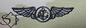 OCP Navy Aircrew Embroidered Badge-Black - Click Image to Close