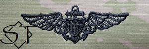 OCP Navy Aviator Embroidered Badge-Black