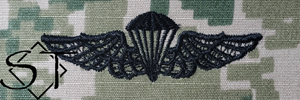 NWUIII AOR2 Navy Parachutist Embroidered Badge-Woodland - Click Image to Close