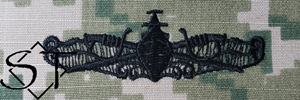 NWUIII AOR2 Navy Surface Warfare Officer Embroidered Badge-Woodland