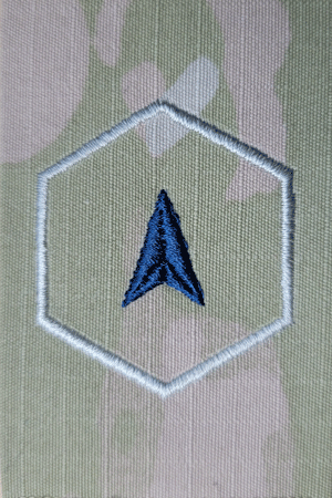 Space Force OCP E1 Specialist 1 Rank Insignia Pre-Folded without Velcro-New 2x3 inches - Click Image to Close