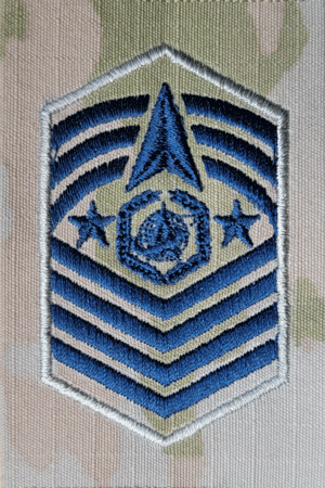 Space Force OCP E9 Chief Master Sergeant of the Space Force Rank Insignia Pre-Folded without Velcro-New 2x3 inches - Click Image to Close
