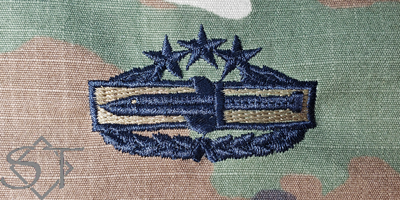 Combat Action Badge 4th Award-OCP USSF Blue - Click Image to Close