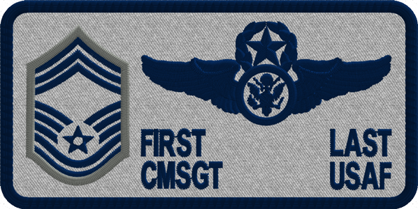 ABS-G USAF Name Tag with Enlisted Rank and Wings ABU