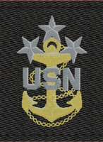 Navy Rank Insignia Black Cold Weather Parka Tab Device: MCPON-E9