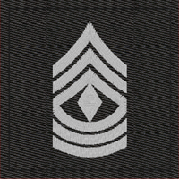 Black Army Rank Insignia-E8 1SG First Sergeant Velcro