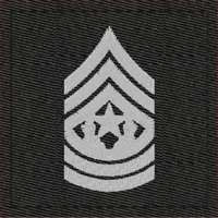 Black Army Rank Insignia-E9 CSM Command Sergeant Major Velcro