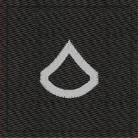Black Army Rank Insignia-E3 PFC Private First Class Velcro