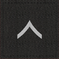 Black Army Rank Insignia-E2 PV2 Private Velcro