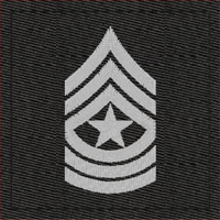 Black Army Rank Insignia-E9 SGM Sergeant Major Velcro