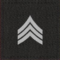 Black Army Rank Insignia-E5 SGT Sergeant Velcro