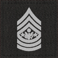 Black Army Rank Insignia-E9 SMA Sergeant Major of the Army Velcro
