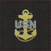 Navy Rank Insignia Black Cold Weather Velcro rank: CPO-E7