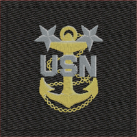 Navy Rank Insignia Black Cold Weather Velcro rank: MCPO-E9