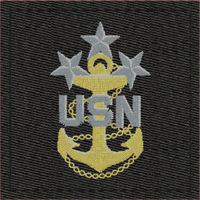 Navy Rank Insignia Black Cold Weather Velcro rank: MCPON-E9