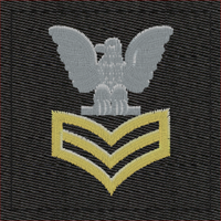 Navy Rank Insignia Black Cold Weather Velcro rank: Gold PO1-E6