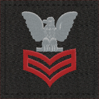 Navy Rank Insignia Black Cold Weather Velcro rank: Scarlet PO1-E6