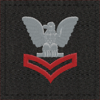 Navy Rank Insignia Black Cold Weather Velcro rank: Scarlet PO2-E5