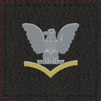 Navy Rank Insignia Black Cold Weather Velcro rank: Gold PO3-E4
