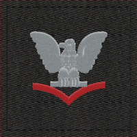 Navy Rank Insignia Black Cold Weather Velcro rank: Scarlet PO3-E4