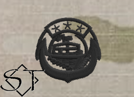 Navy Small Craft Insignia Embroidered Badge-OCP Black