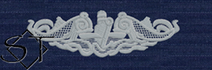 USCG ODU Navy Submarine Warfare Embroidered Badge-Enlisted Silver