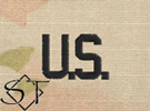 (image for) Army Rank Insignia-U.S. Letters Sew-On Pair