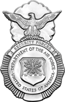 USAF Security Forces Uniform Badge-Nickel plated Metal