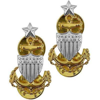 USCG E8 SCPO Rank Insignia Metal-Collar Device (Pair) (image for) USCG E8 SCPO Rank Insignia Metal-Collar Device (Pair)
