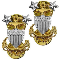 USCG E9 MCPO Rank Insignia Metal-Collar Device (Pair) (image for) USCG E9 MCPO Rank Insignia Metal-Collar Device (Pair)